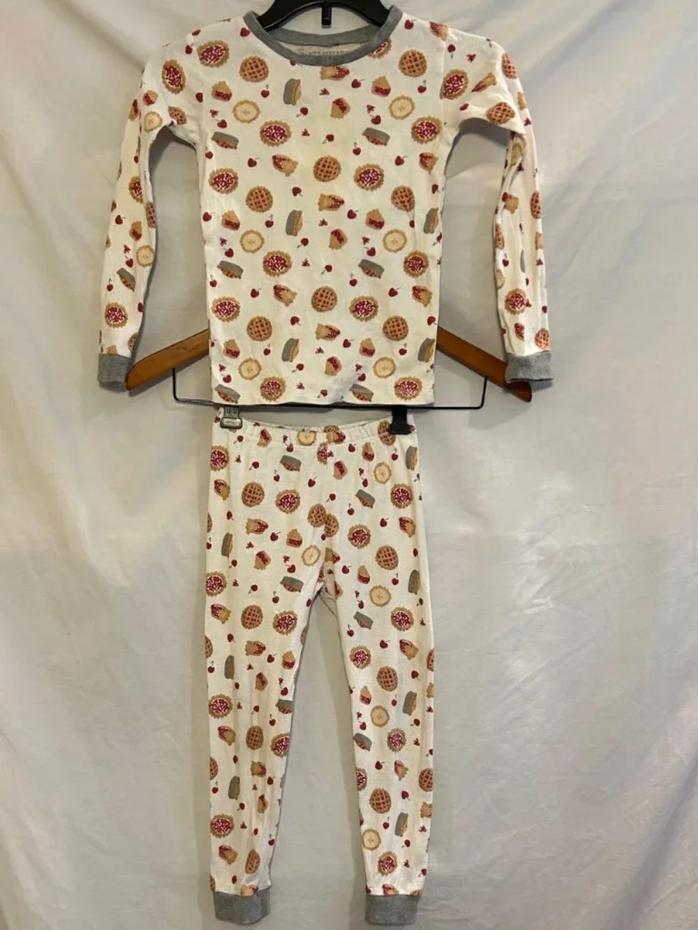 Burt's Bees Kids Unisex Size 4T Apple Pie 2 Piece Long Sleeve Pajama Set Snug